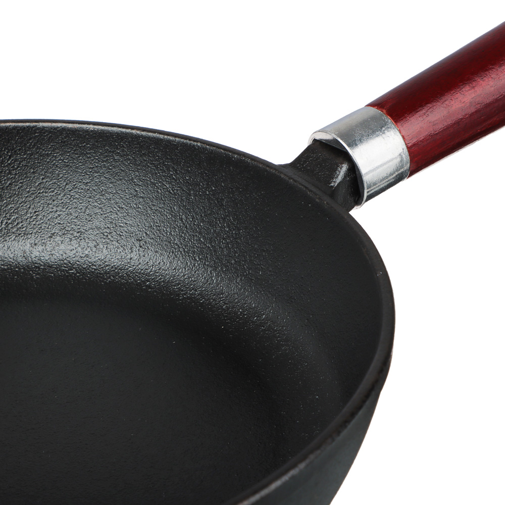 VETTA Сковорода чугун, d22х5см, деревянная ручка, индукция, арт.№ 808-005