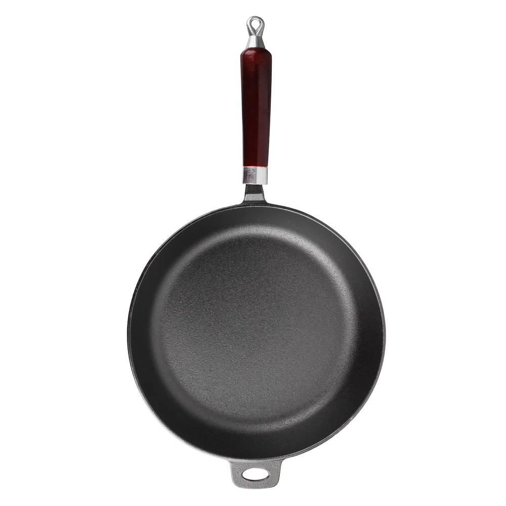 VETTA Сковорода чугун, d22х5см, деревянная ручка, индукция, арт.№ 808-005