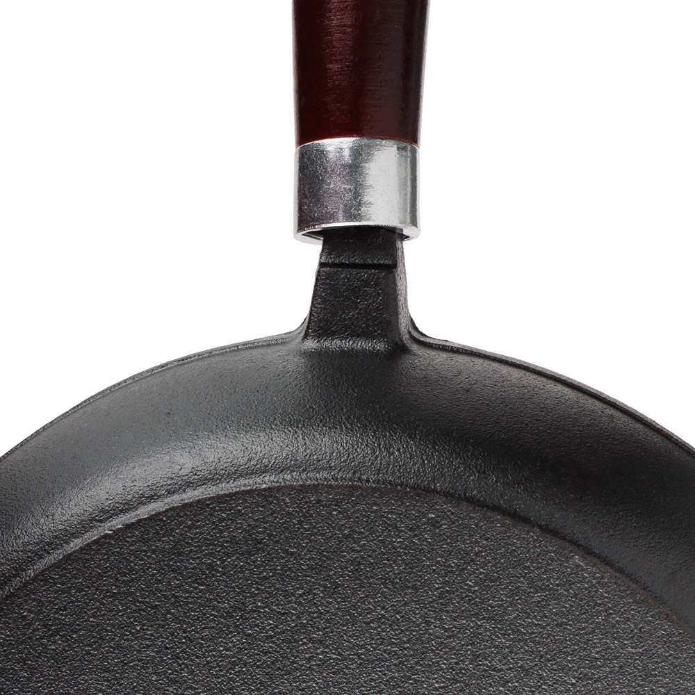 VETTA Сковорода чугун, d22х5см, деревянная ручка, индукция, арт.№ 808-005