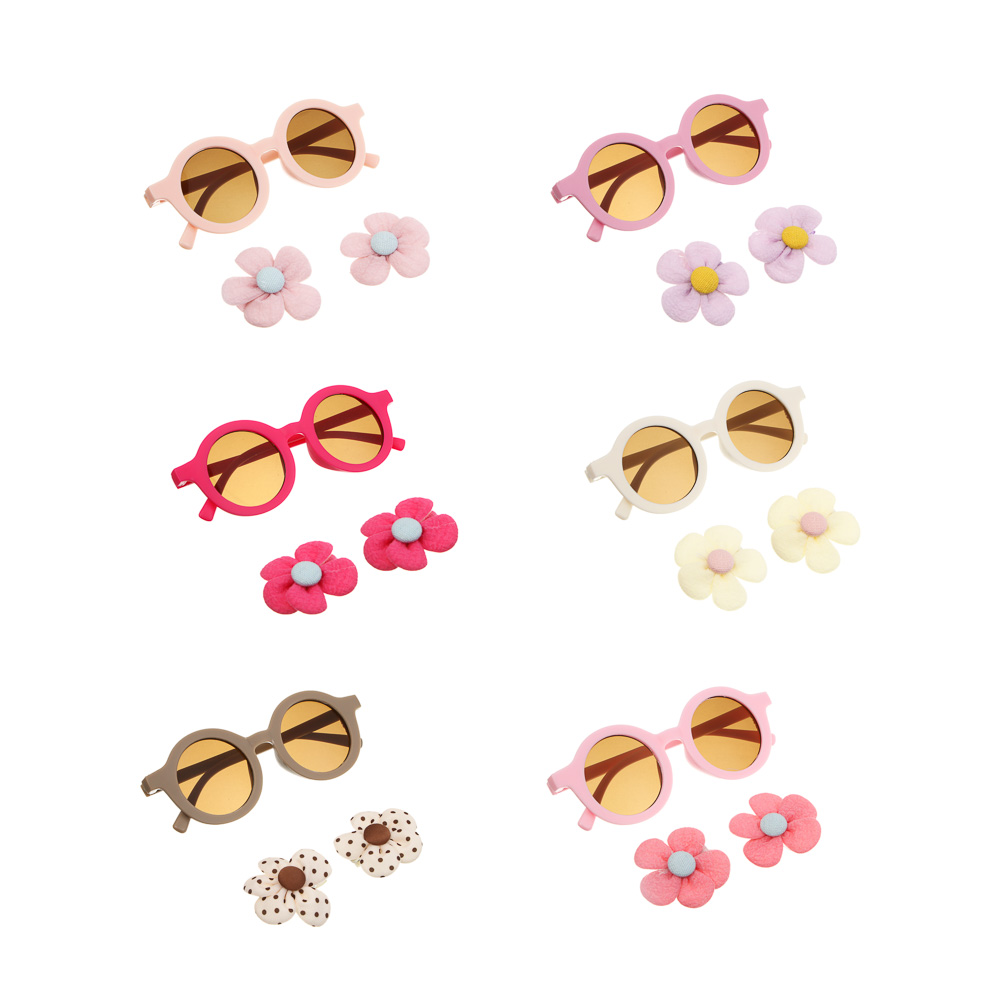 Набор детский 3 пр.: Очки солнцезащитные детские, заколки 2шт, тм GALANTE, 6 дизайнов, арт.№ 304-533