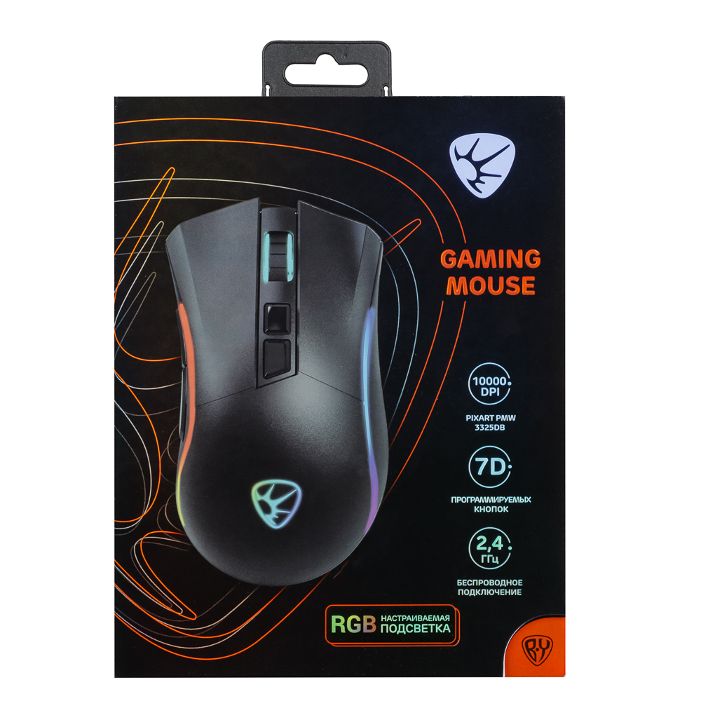 BY Игровая мышь беспроводная Rocket 2.4 ГГц, 10000dpi,7D,PMW3325,RGB,220см, арт.№ 405-063