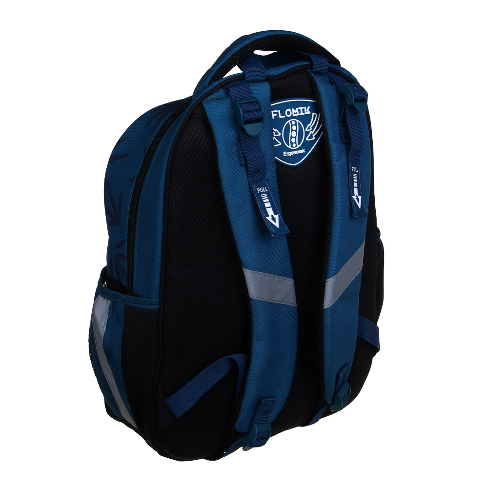 Рюкзак школьный 39х30х22 см "Панда" FLOMIK, 1 отделение, 1 передний, 2 боковых кармана, эргономичная спинка, уплотненные лямки, арт.№ 524-238