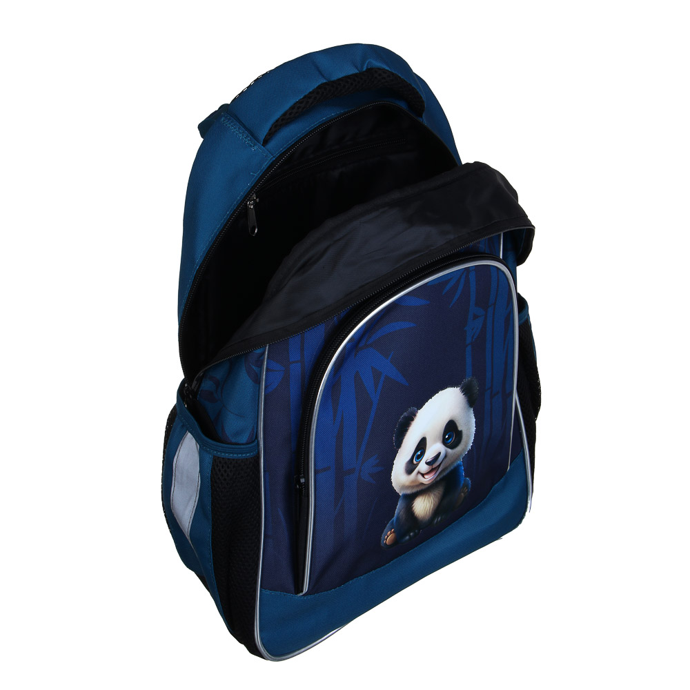 Рюкзак школьный 39х30х22 см "Панда" FLOMIK, 1 отделение, 1 передний, 2 боковых кармана, эргономичная спинка, уплотненные лямки, арт.№ 524-238