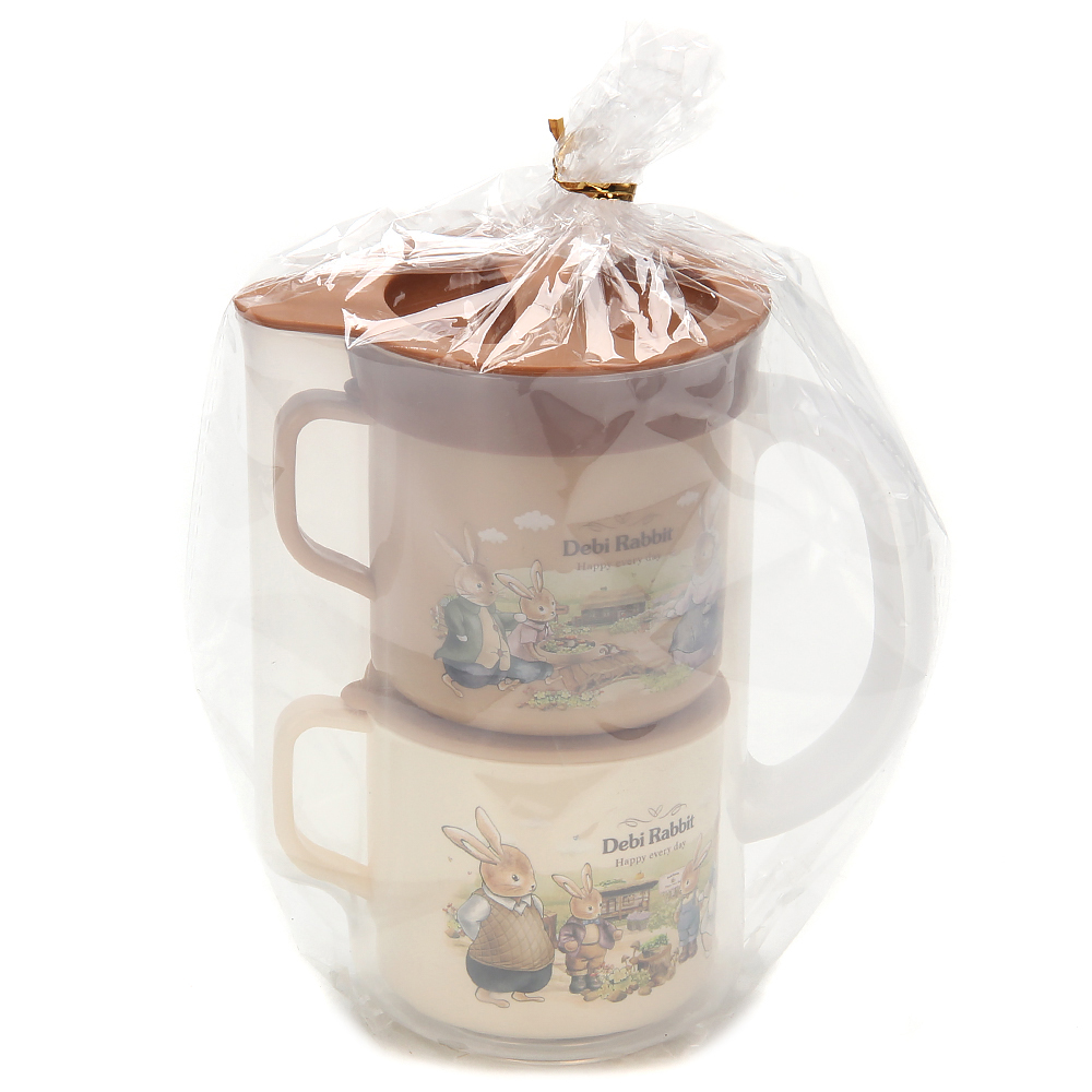 Кувшин с кружками ,1000мл + 2 по 250мл, пластик, "Зайчата", арт.№ 829-181