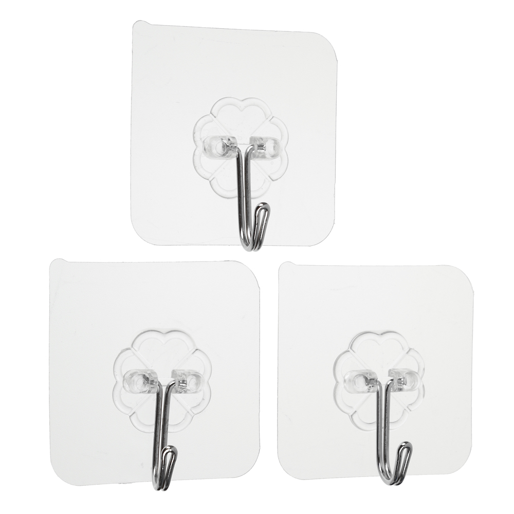 Крючки самоклеящиеся тм VETTA, 6х6см, ПВХ, 3шт, арт.№ 440-350