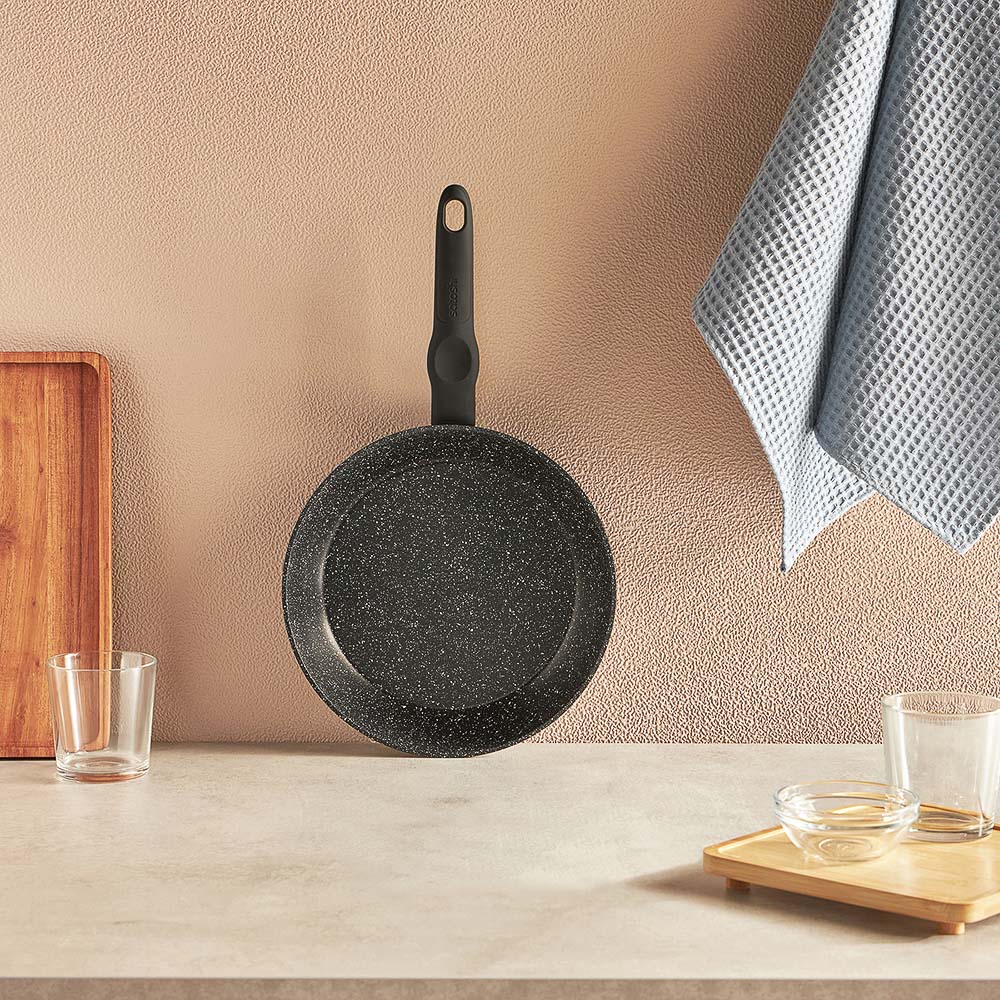 SATOSHI Стоун Сковорода литая d24см, антипригарное покрытие Мрамор, индукция, арт.№ 846-333