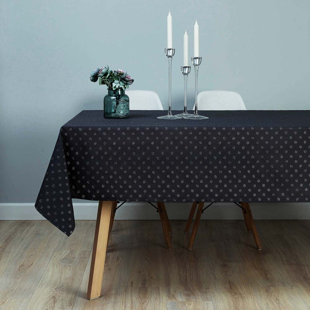 PROVANCE Жемчуг Скатерть текстильная со стразами, 140х230см, 100% ПЭ, 2 цвета, арт.№ 488-018