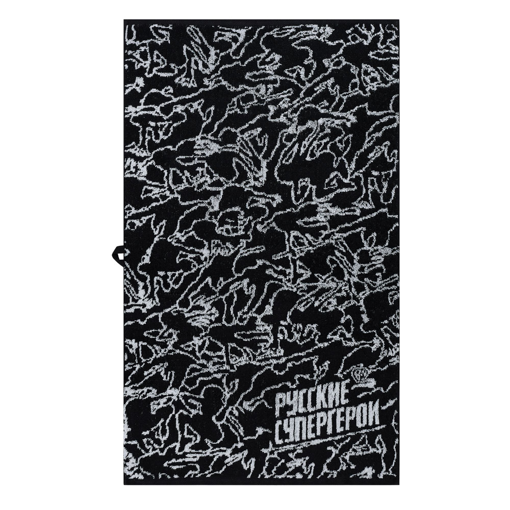 BY Русские Супергерои Полотенце махровое, 100% хлопок, 50х90см, 450гр/м, черно-белый, арт.№ 484-168