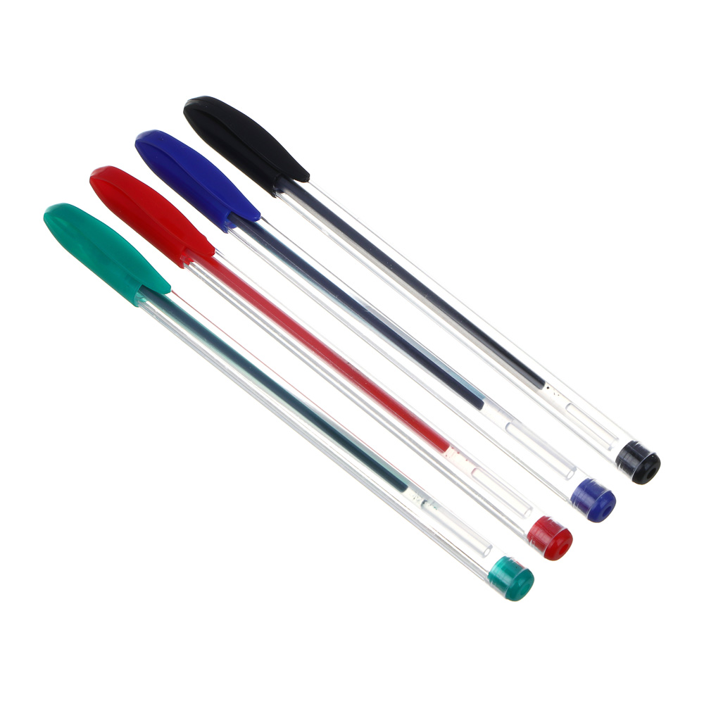 Набор ручек гелевых 6 штук (2 синие, 2 черные, 1 красная, 1 зеленая) в пакете, наконечник 0,6 мм, арт.№ 614-122