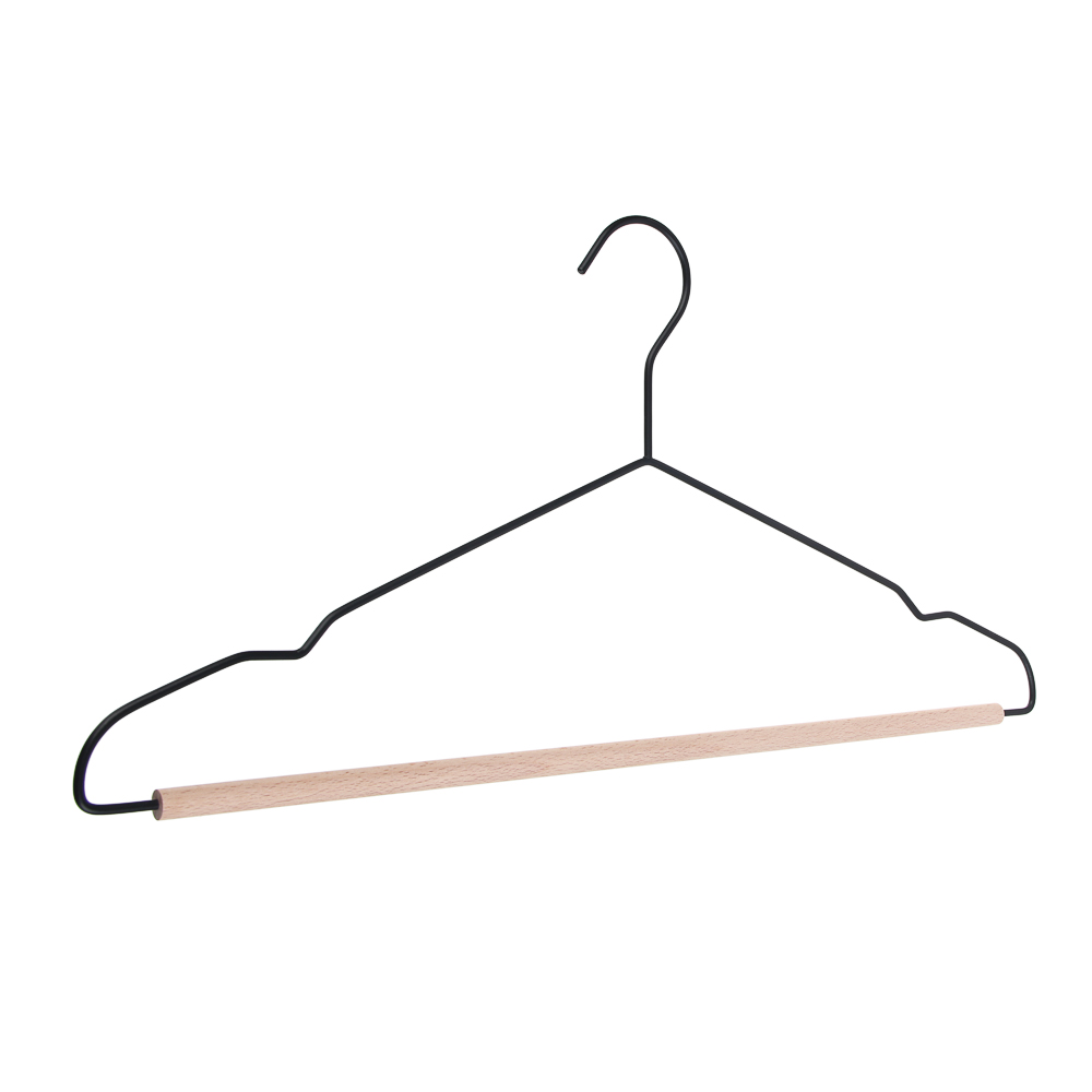 Вешалка для одежды тм VETTA, 41х19,5х0,3 см, металл, дерево, цвет черный, арт.№ 456-147