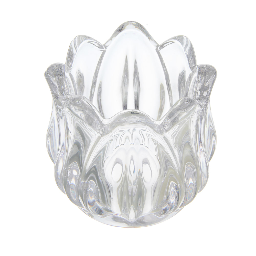 Подсвечник тм LADECOR "Цветок тюльпана" стеклянный, 7x7x6,7 см, арт.№ 477-259