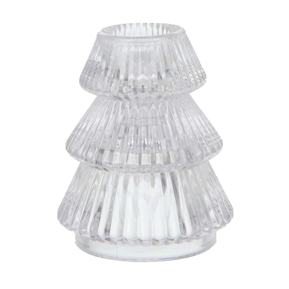 Подсвечник тм LADECOR "Елочка" стеклянный, 6,5x6,5x8 см, арт.№ 477-261