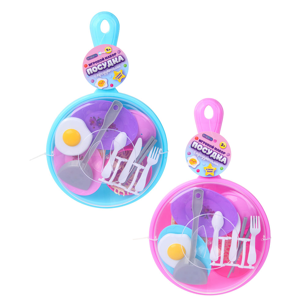 ИГРОЛЕНД Набор игровой, посудка с продуктами, PP, картон, 19х7х31 см, арт.№ 294-204