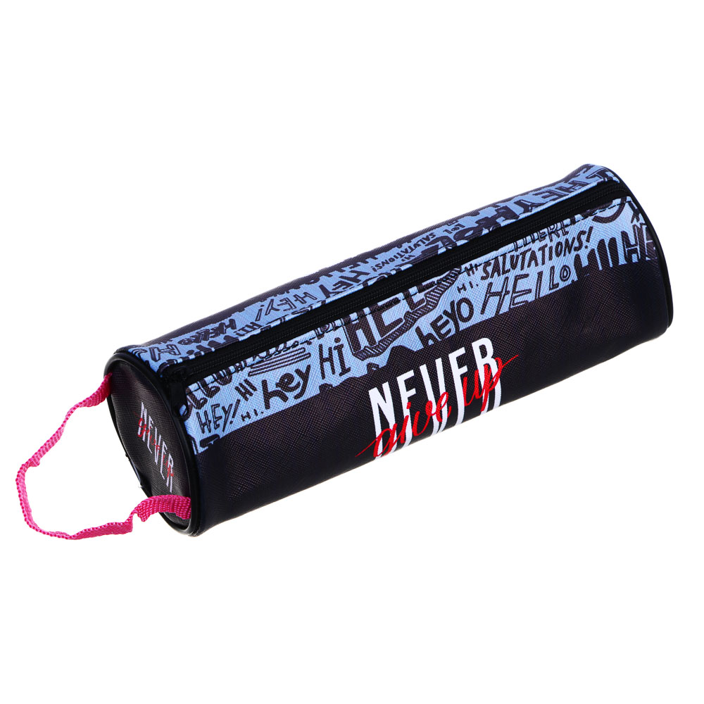 ГРАФИТИ Пенал мягкий круглый, 21х7х7см, ПВХ, с ручкой, с антисминаемым вкладышем, арт.№ 238-364