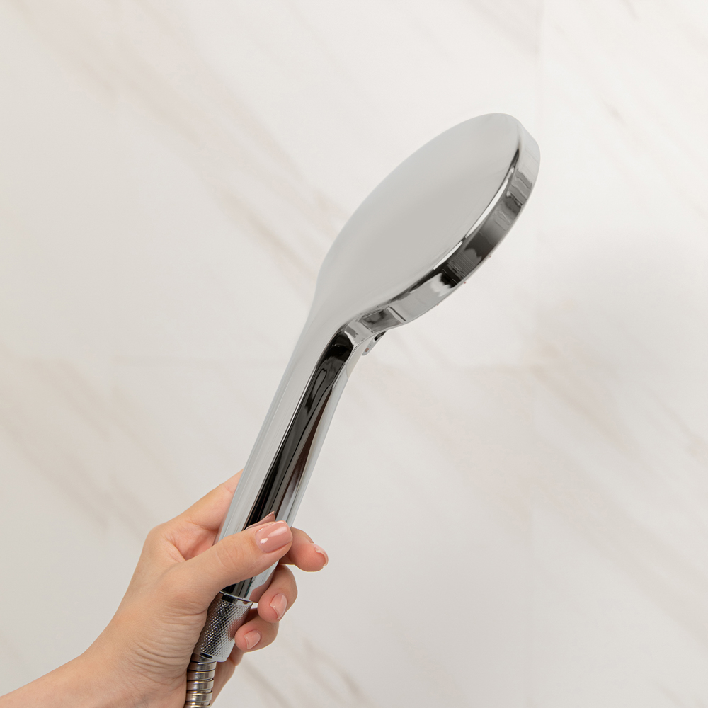 RAIN Лейка для душа, 3 режима, кнопка, 120мм, хром, арт.№ 582-023