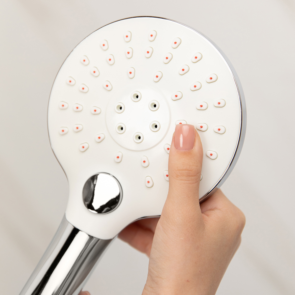 RAIN Лейка для душа, 3 режима, кнопка, 120мм, хром, арт.№ 582-023