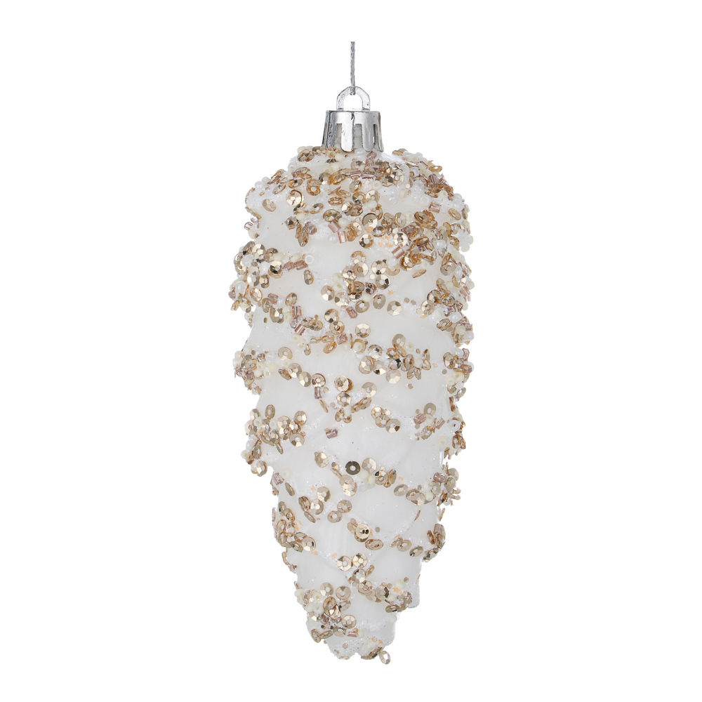 СНОУ БУМ Подвеска декоративная "Шишка" 1 шт, 5х5х12 см, пластик, глиттер, арт.№ 397-480