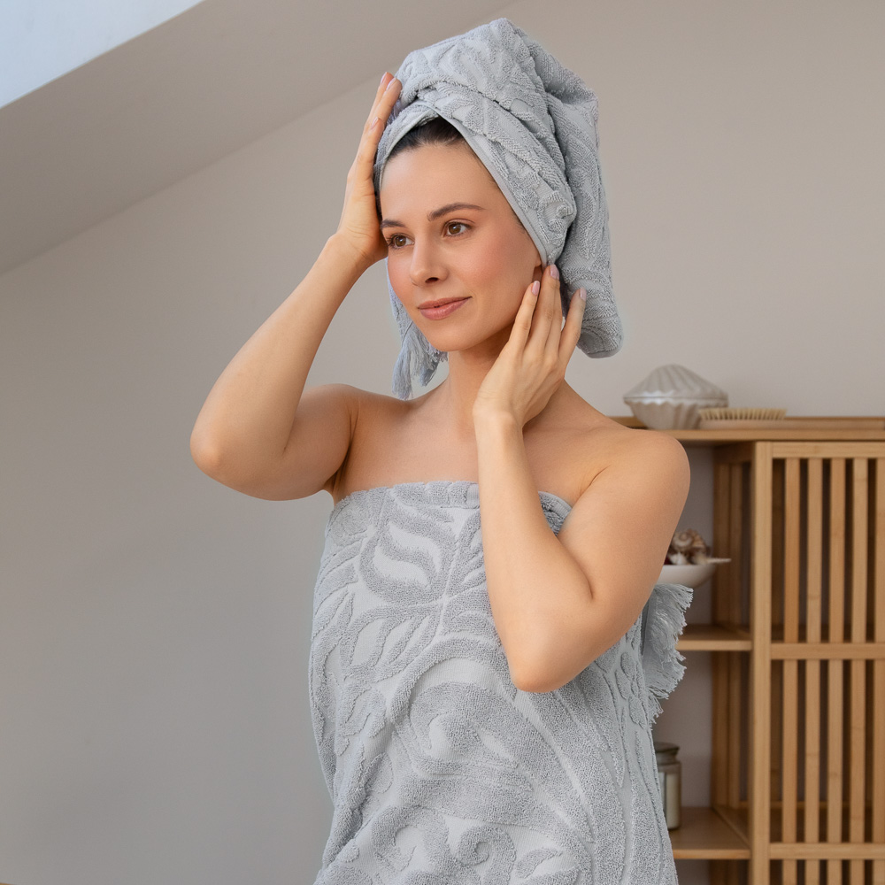 PROVANCE Шанталь Комплект полотенец махровых жаккард, 100% хл., 30х50, 50х90, 70х130, 430г/м, серый, арт.№ 484-174