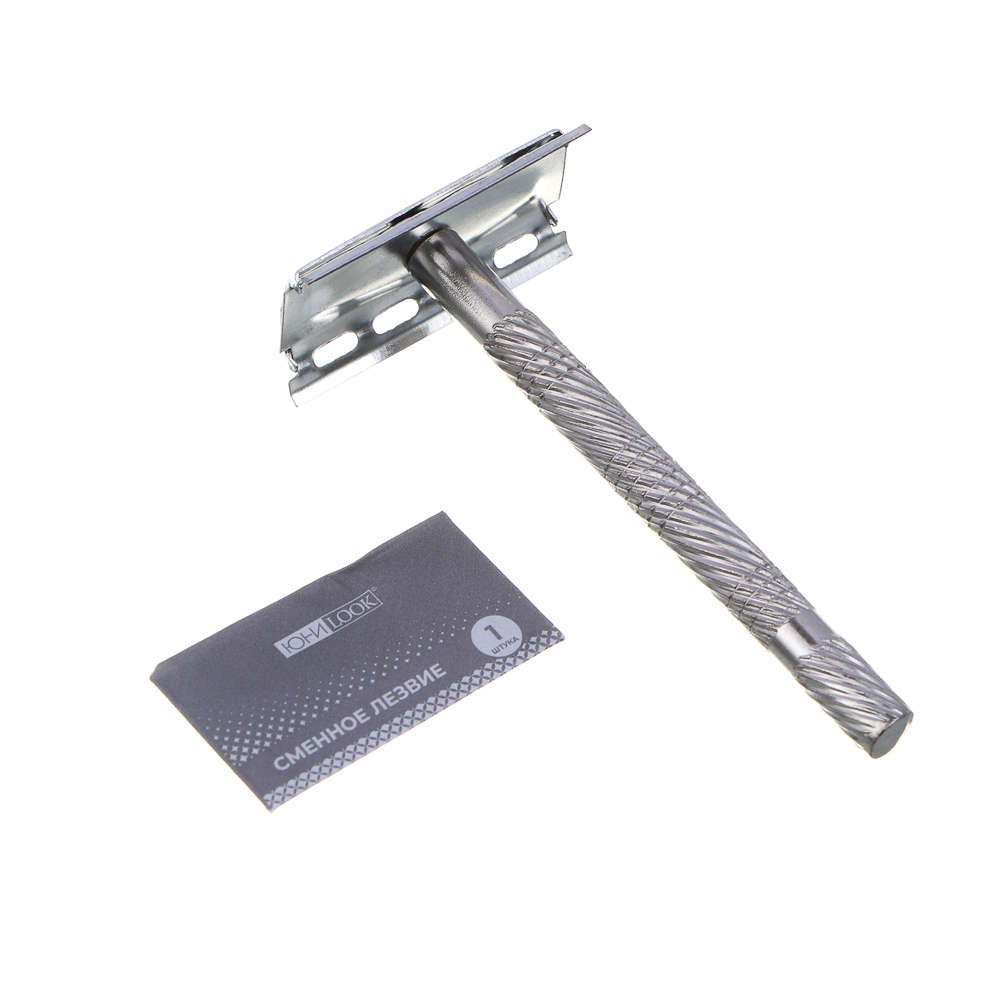 Станок для бритья Т-образный тм ЮНИLOOK, лезвие 1 шт, цинковый сплав, нерж.сталь, арт.№ 346-019