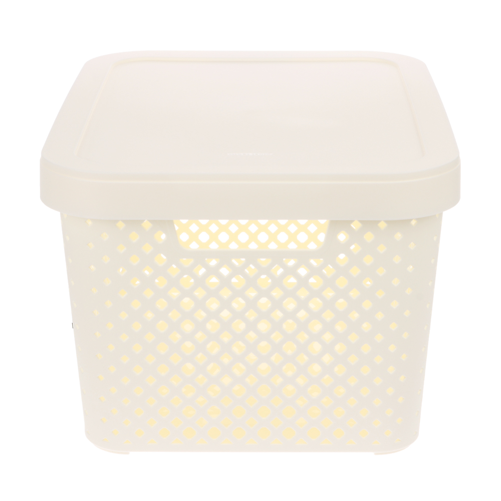 Корзина для хранения с крышкой Plast Team STOCKHOLM, 15 л молочный туман, арт.№ 457-840