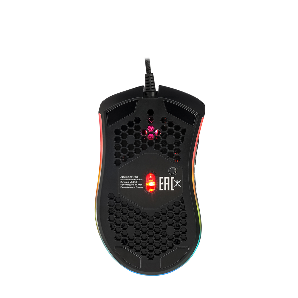 BY Игровая мышь проводная Shotgun 12400dpi,7D,PAW3327,RGB,220см, арт.№ 405-056