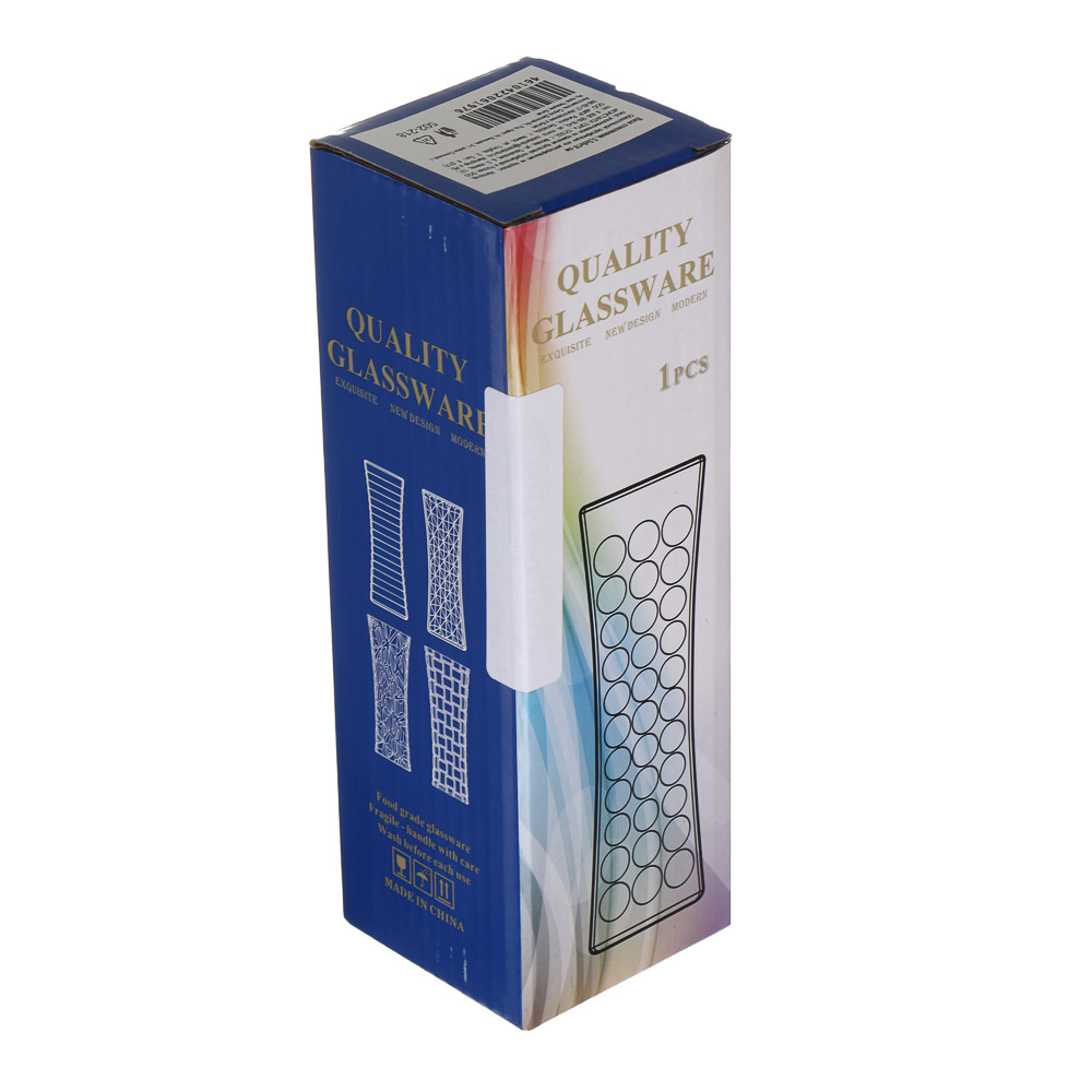 Ваза стеклянная, 5,5х6x18 см, 3 дизайна, арт.№ 502-218