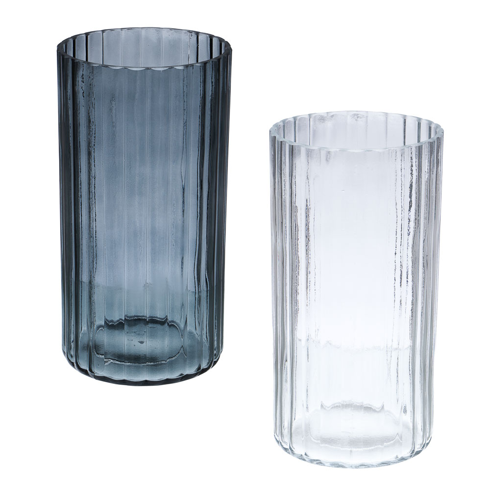 Ваза стеклянная, 10x10x20 см, 2 дизайна, арт.№ 502-220