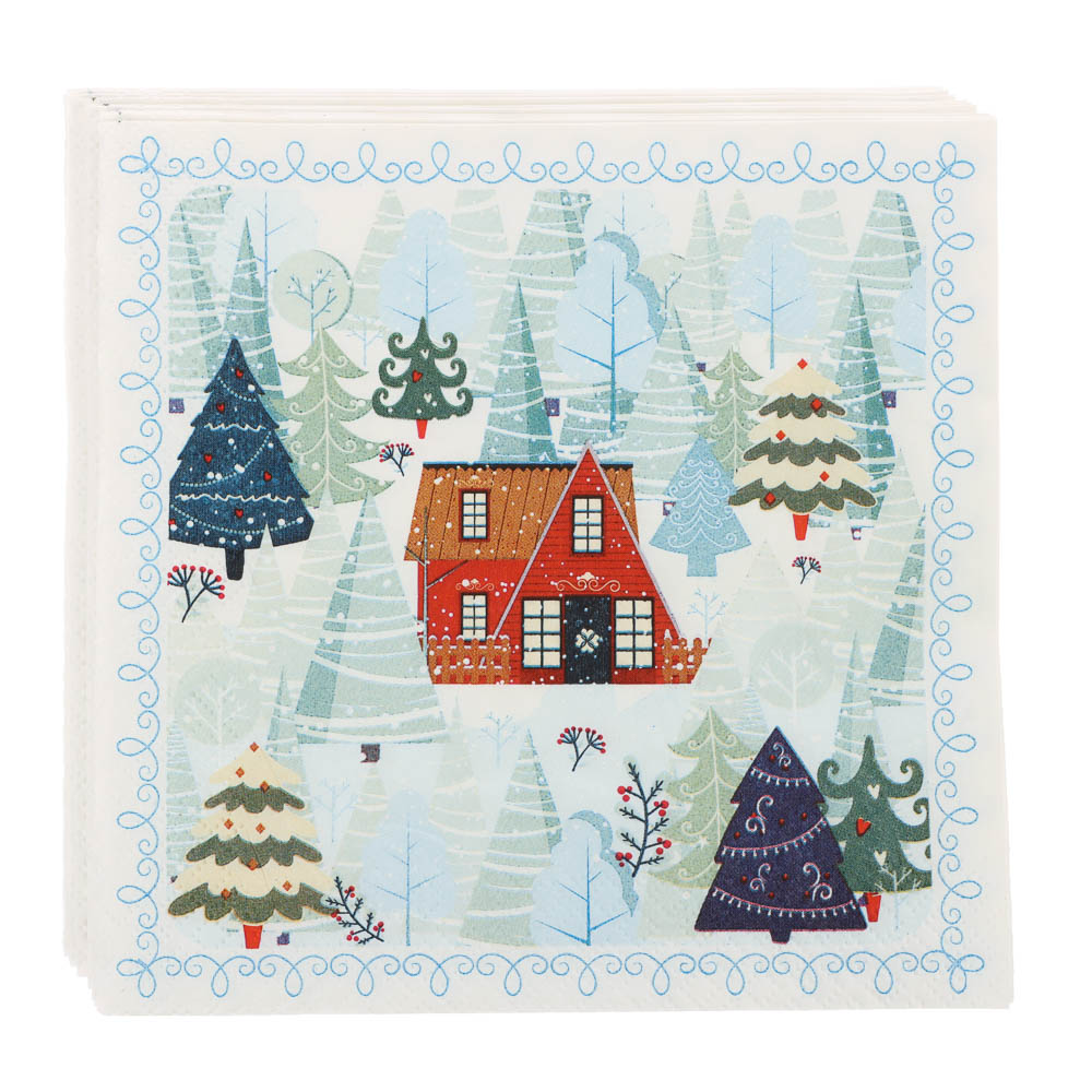 Салфетки бумажные Gratias 3 слоя, 33 см, 4 дизайна, 20шт., арт.№ 912-022