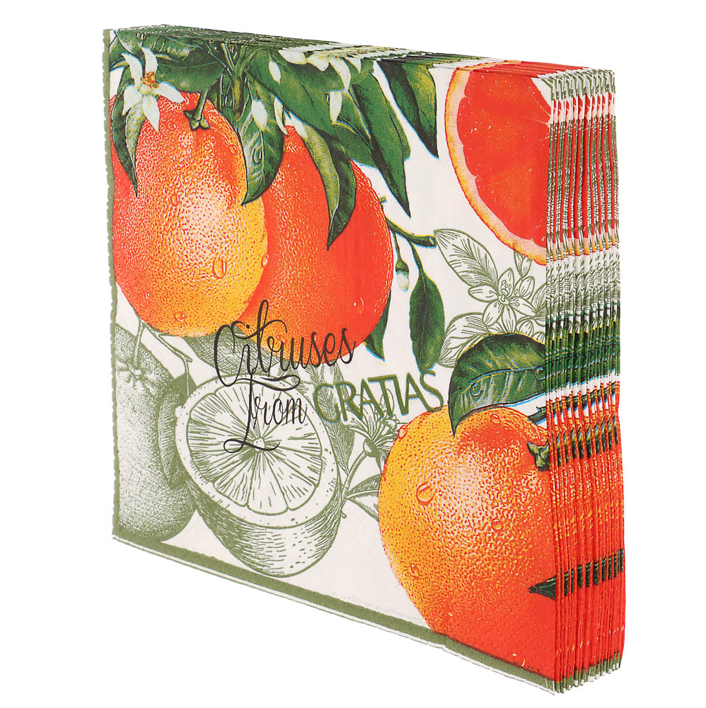 Салфетки бумажные Gratias 3 слоя, 33 см, 4 дизайна, 20шт., арт.№ 912-022