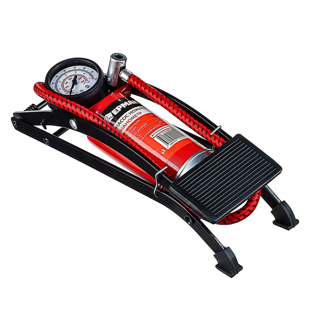 ЕРМАК Насос ножной, манометр, 55x120мм, Стандарт, арт.№ 713-089