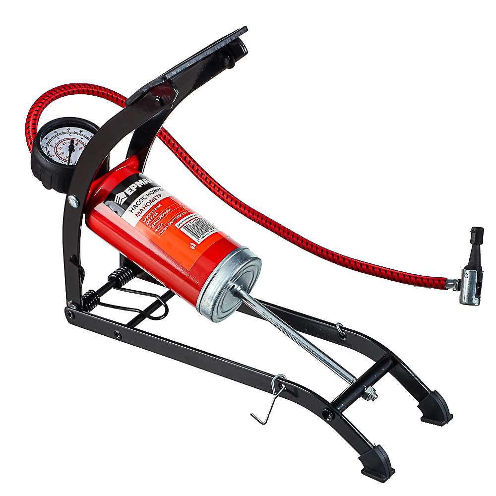 ЕРМАК Насос ножной, манометр, 55x120мм, Стандарт, арт.№ 713-089