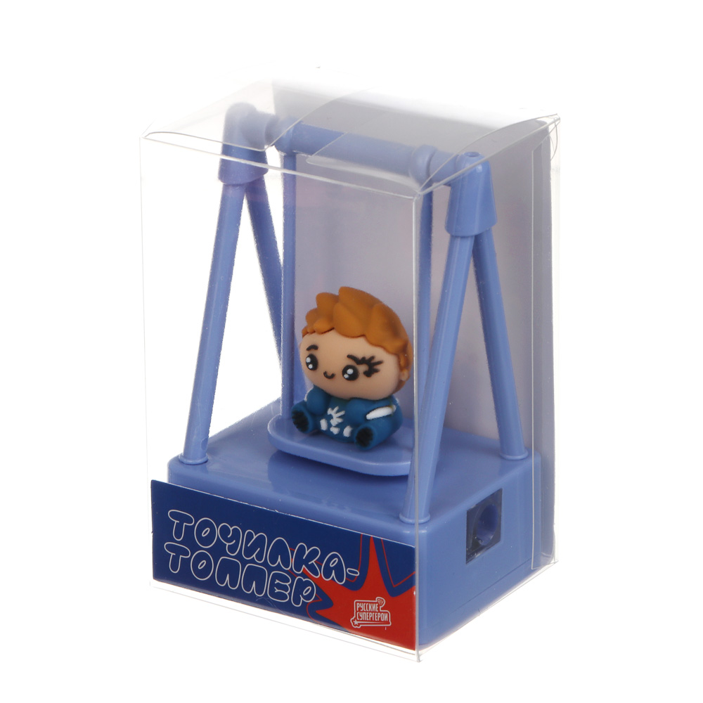 Точилка-качели с фигуркой-топпером BY Русские Супергерои "Яркий День" пластик, металл, 4 диз., арт.№ 801-122