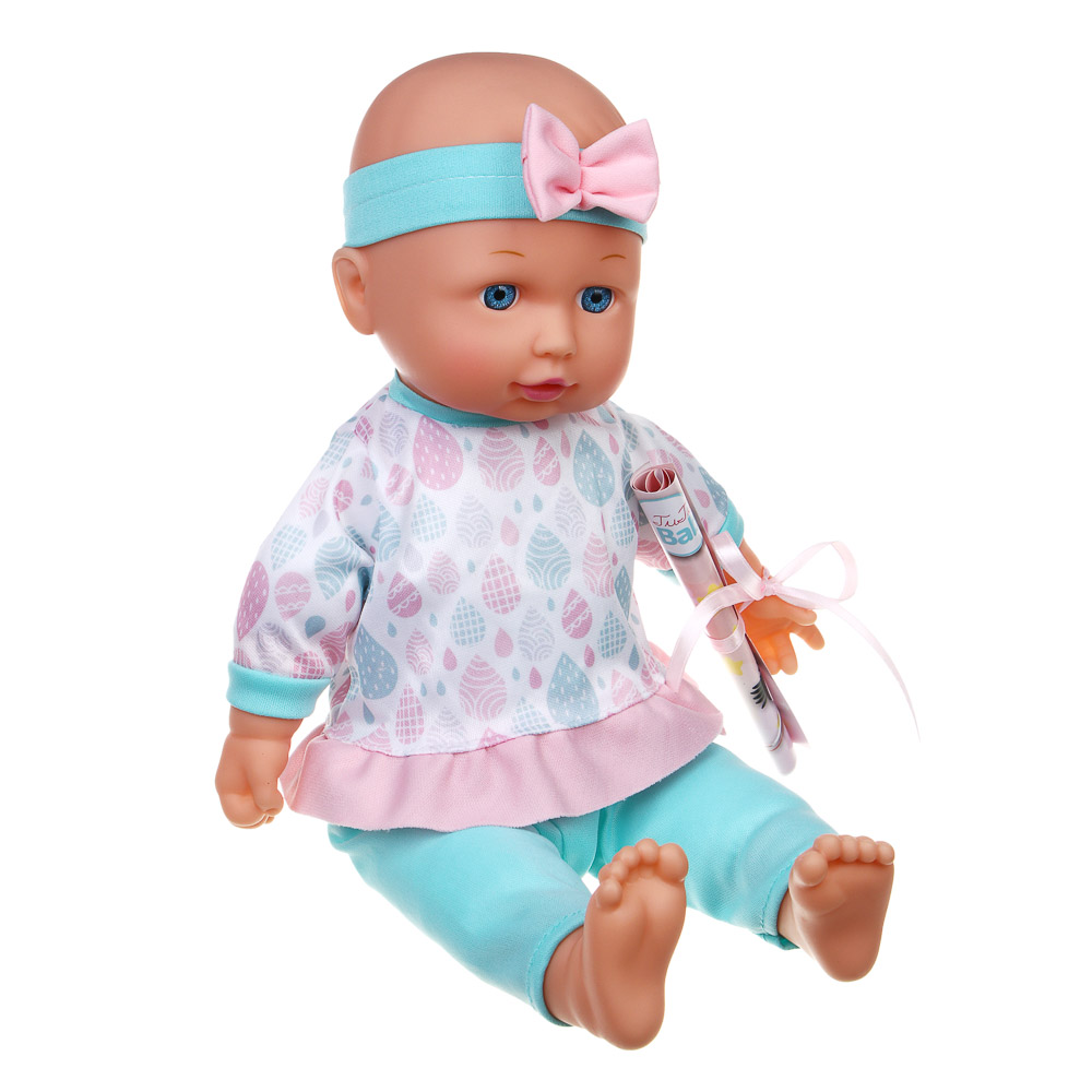 ИГРОЛЕНД Пупс 35 см, мягкое тело, с акс., звук, 3хAG13, PVC, ABS, PP, полиэстер, 33,5x12x26,5, арт.№ 267-417