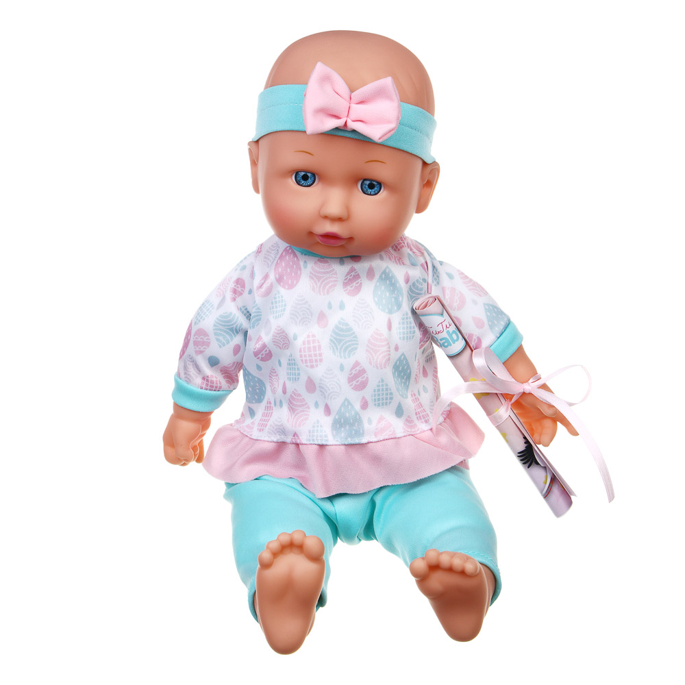 ИГРОЛЕНД Пупс 35 см, мягкое тело, с акс., звук, 3хAG13, PVC, ABS, PP, полиэстер, 33,5x12x26,5, арт.№ 267-417