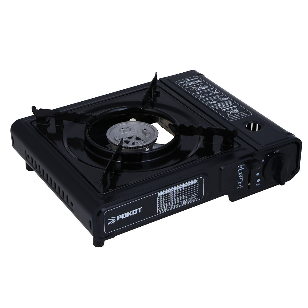 Плитка газ. к бал. с цанг. захватом тм РОКОТ,портатив.,в кейсе,32,2х27,1х7,5см,металл,пластик, арт.№ 116-062