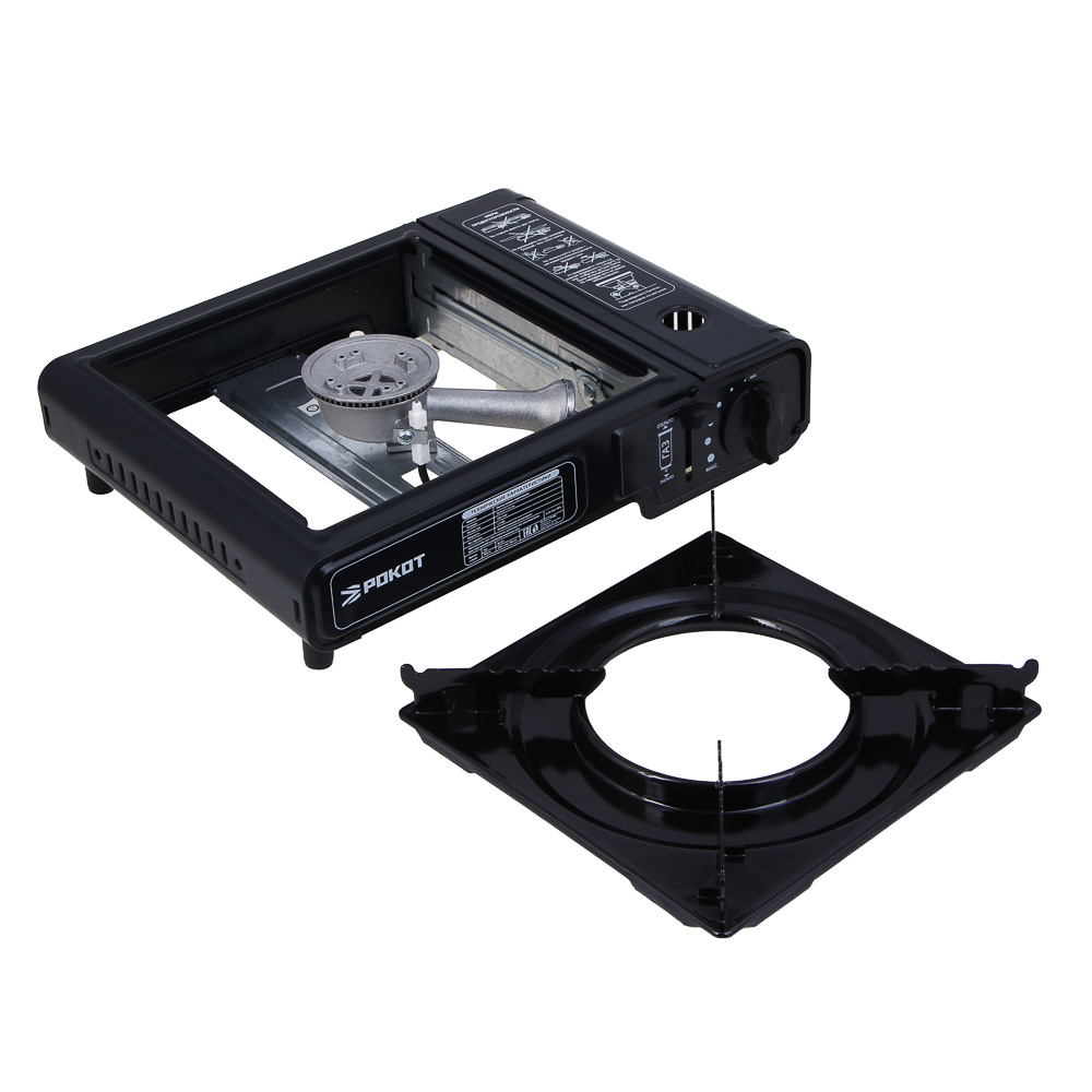 Плитка газ. к бал. с цанг. захватом тм РОКОТ,портатив.,в кейсе,32,2х27,1х7,5см,металл,пластик, арт.№ 116-062