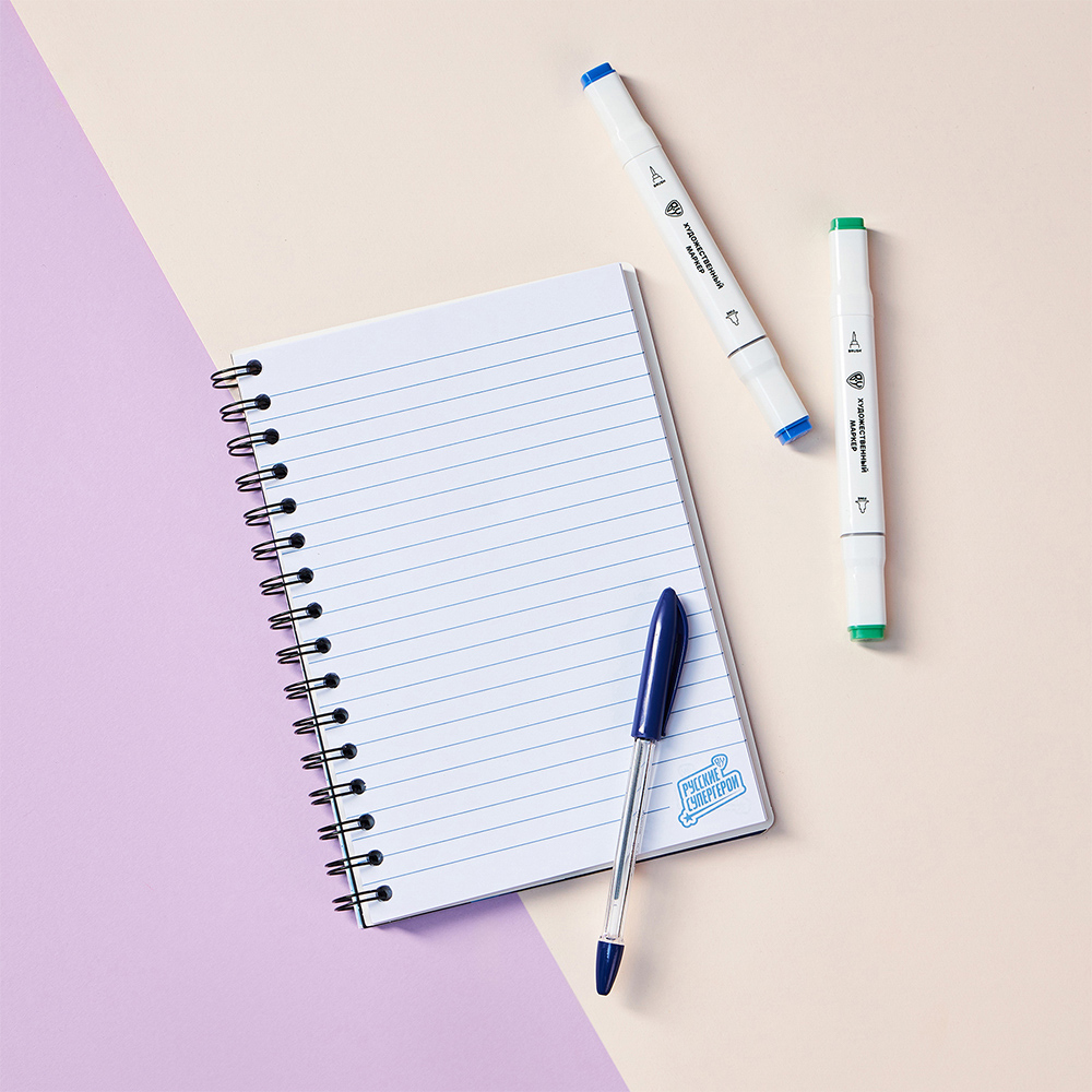 BY Русские Супергерои Зап.книжка А5, 96л., тв.обл., спираль, окно, вращ.элемент, "Пересвет джуниор", арт.№ 557-085