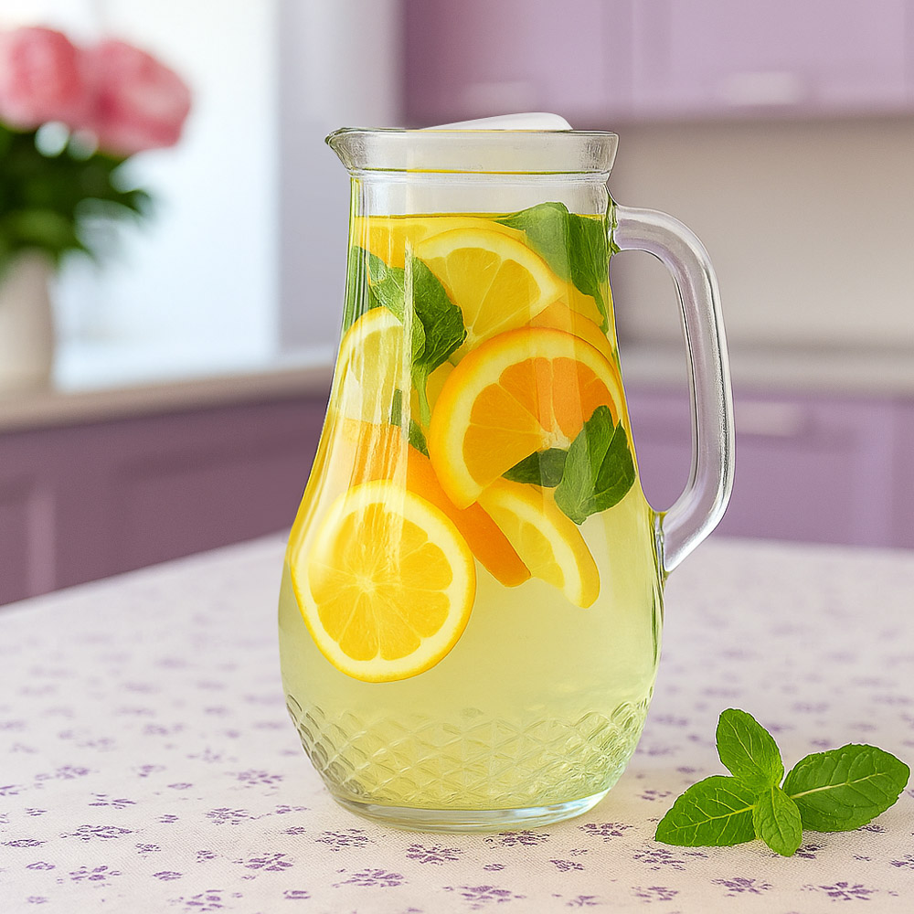 Кувшин "Крист" с пластиковой крышкой, 1,5л, стекло, арт.№ 878-661