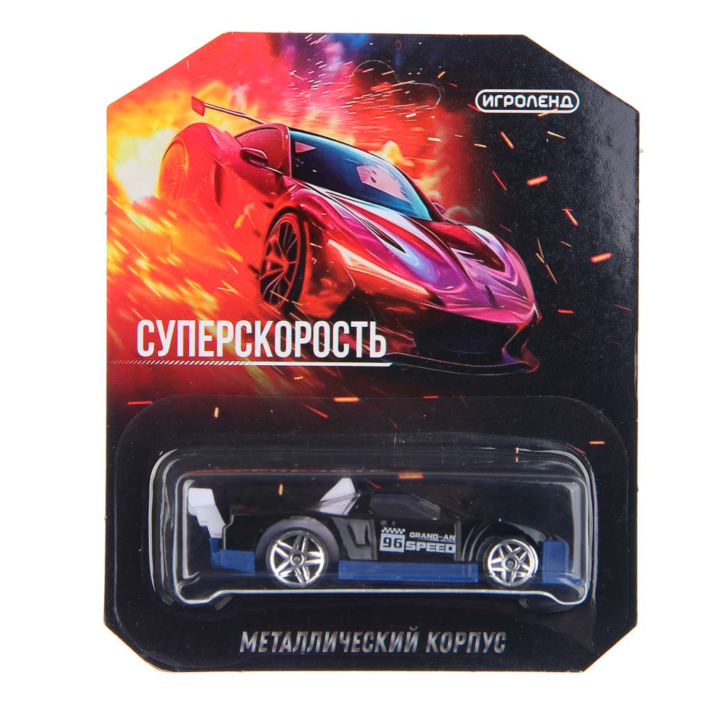 ИГРОЛЕНД Машинка "Супер скорость", металл, РР, 10,9х13 см, 24 дизайна, арт.№ 292-447