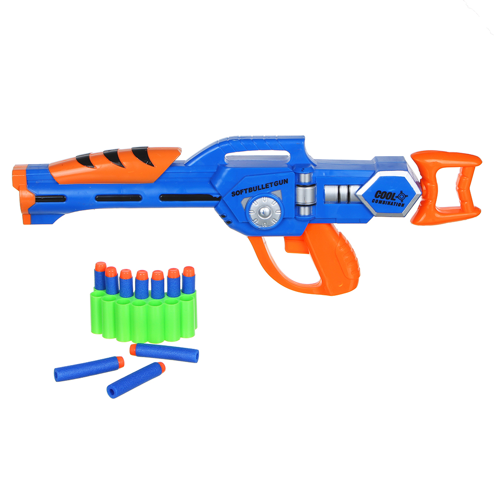 ИГРОЛЕНД Оружие в виде бластера с мягкими патронами, ABS, EVA, 16х5,5х17см, арт.№ 261-678