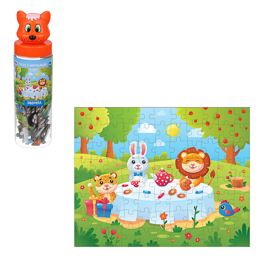 ИГРОЛЕНД Пазл с игрушкой, 88 дет., PVC, PP, картон, 5,5х19,5х5,5см, арт.№ 897-076