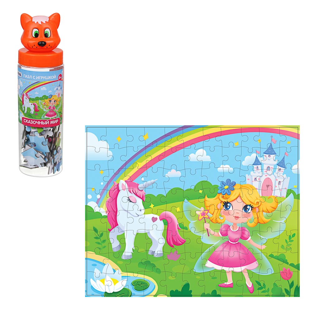ИГРОЛЕНД Пазл с игрушкой, 88 дет., PVC, PP, картон, 5,5х19,5х5,5см, арт.№ 897-076