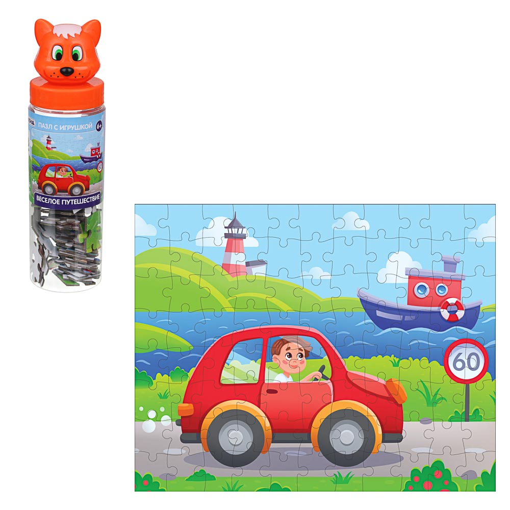 ИГРОЛЕНД Пазл с игрушкой, 88 дет., PVC, PP, картон, 5,5х19,5х5,5см, арт.№ 897-076