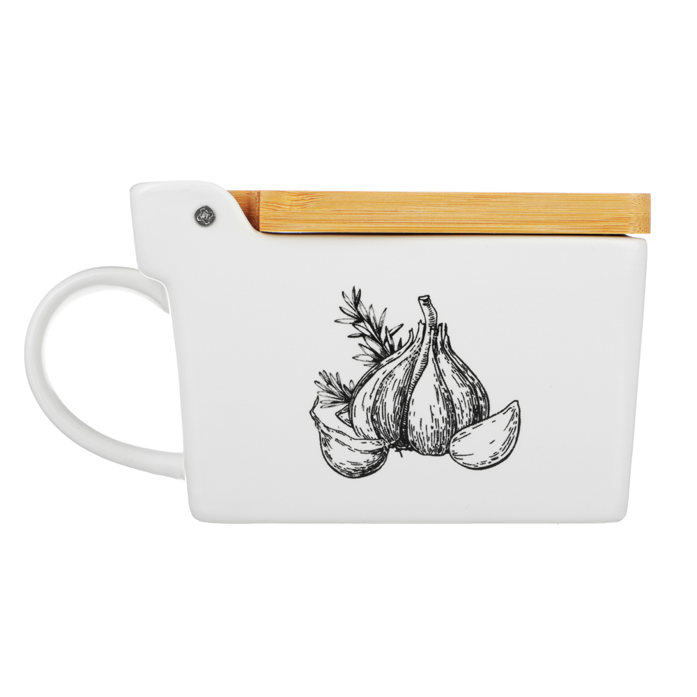 MILLIMI Китчен Банка для соли, 300мл, 15,5х9х7,5см, керамика, бамбук, арт.№ 824-189