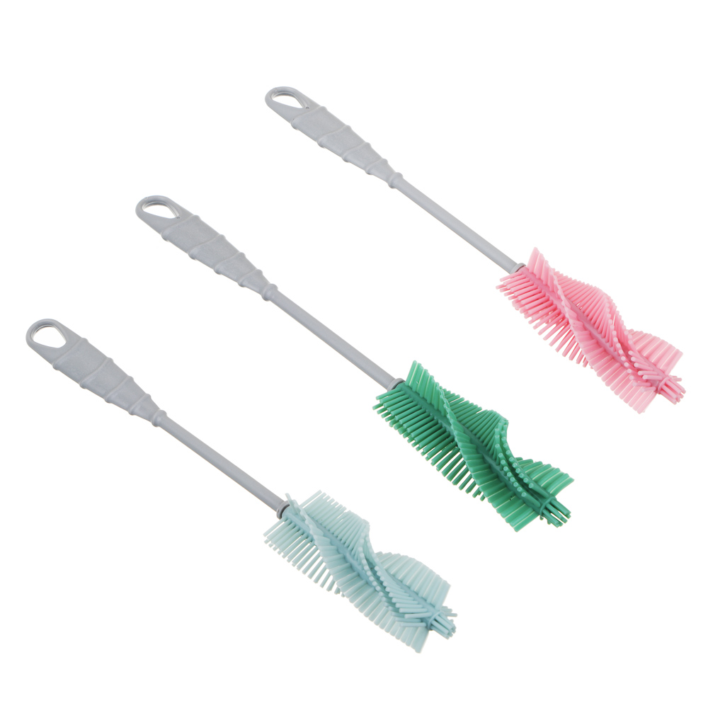 VETTA Ёрш для мытья посуды, полипропилен, силикон, 31,5х4 см, 3 цвета, арт.№ 441-263