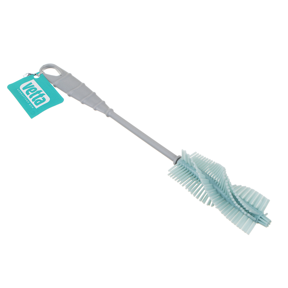 VETTA Ёрш для мытья посуды, полипропилен, силикон, 31,5х4 см, 3 цвета, арт.№ 441-263