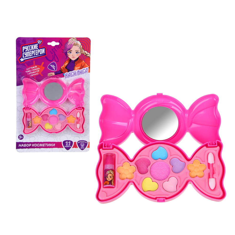 BY Русские Супергерои Набор детской косметики: тени, помада, аппликатор, зеркало, #70634S, арт.№ 330-554