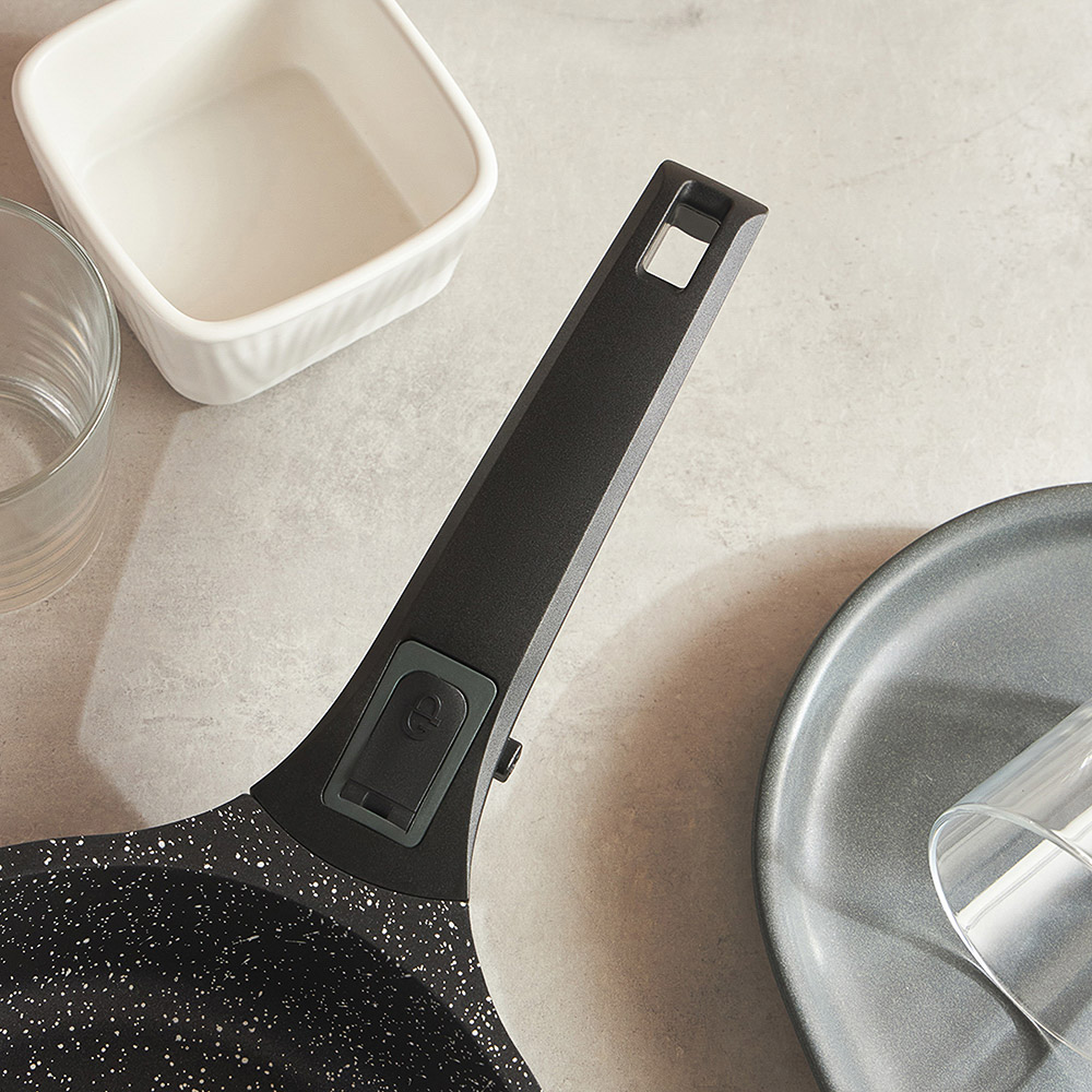 SATOSHI Уран Сковорода литая d20см, антипригарное покрытие Мрамор, индукция, съемная ручка, арт.№ 846-455