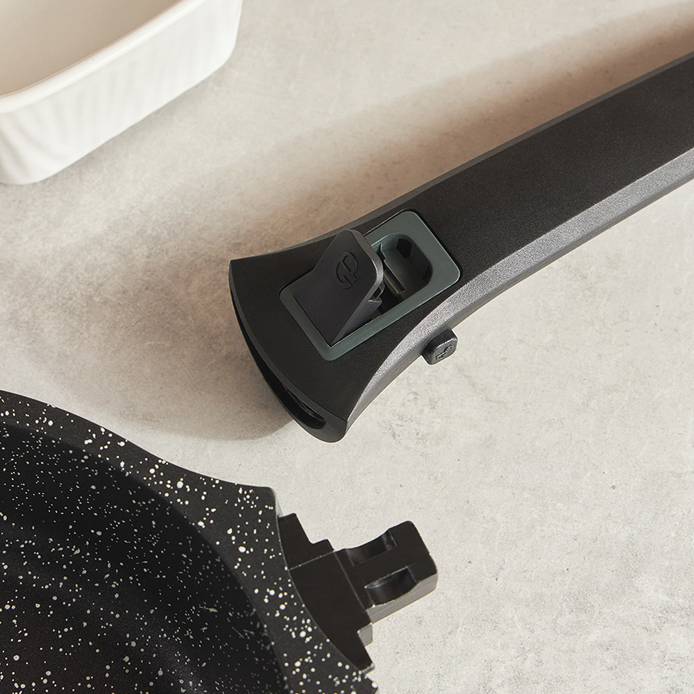 SATOSHI Уран Сковорода литая d20см, антипригарное покрытие Мрамор, индукция, съемная ручка, арт.№ 846-455