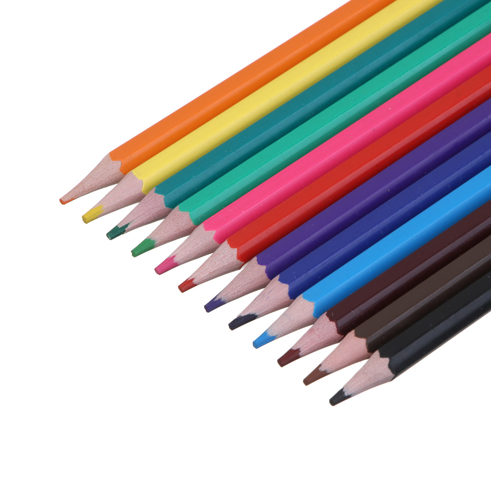 Котик с Крыльями Карандаши 12 цветов шестигранные заточенные, улучшенное письмо, пластик, в карт.кор, арт.№ 228-009